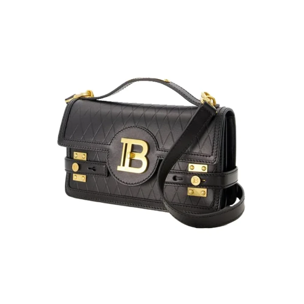 Balmain Pre-owned Leather shoulder-bags Black Dames
