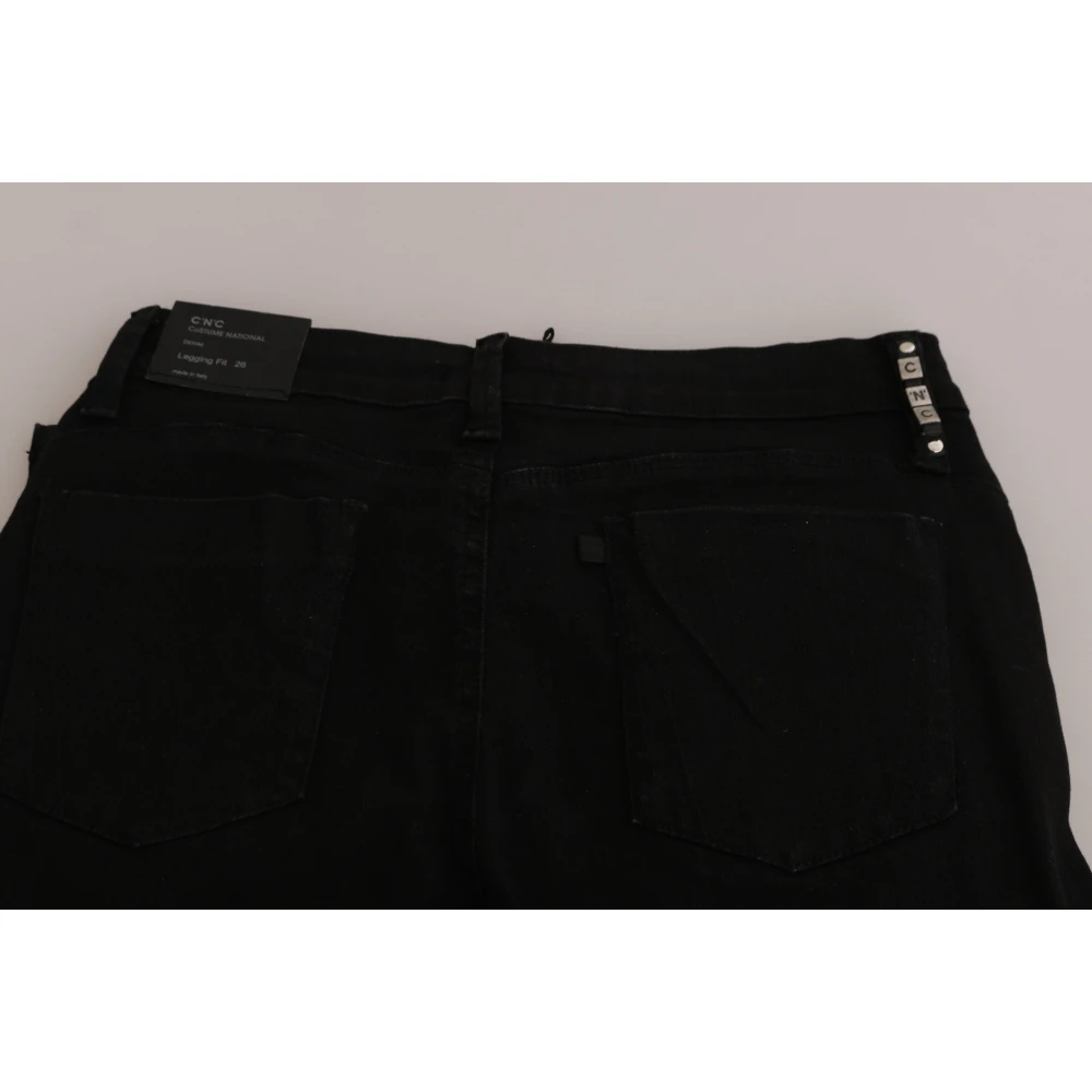 Costume National Zwarte versierde skinny jeans met middelhoge taille Black Dames