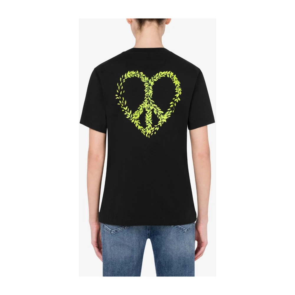 Moschino Zwarte korte mouwen regular fit T-shirt Black Dames