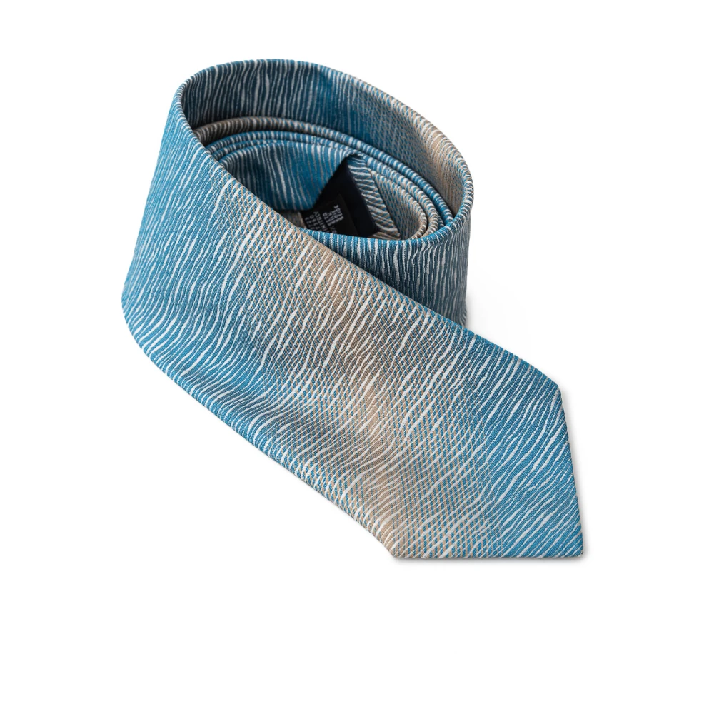 Emporio Armani Blauwe Zijden Stropdas Blue Heren