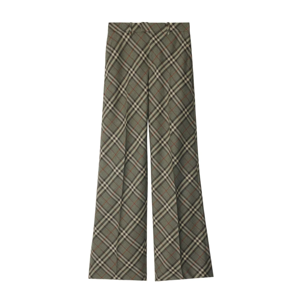 Burberry Geruite wollen grijze broek Multicolor Dames