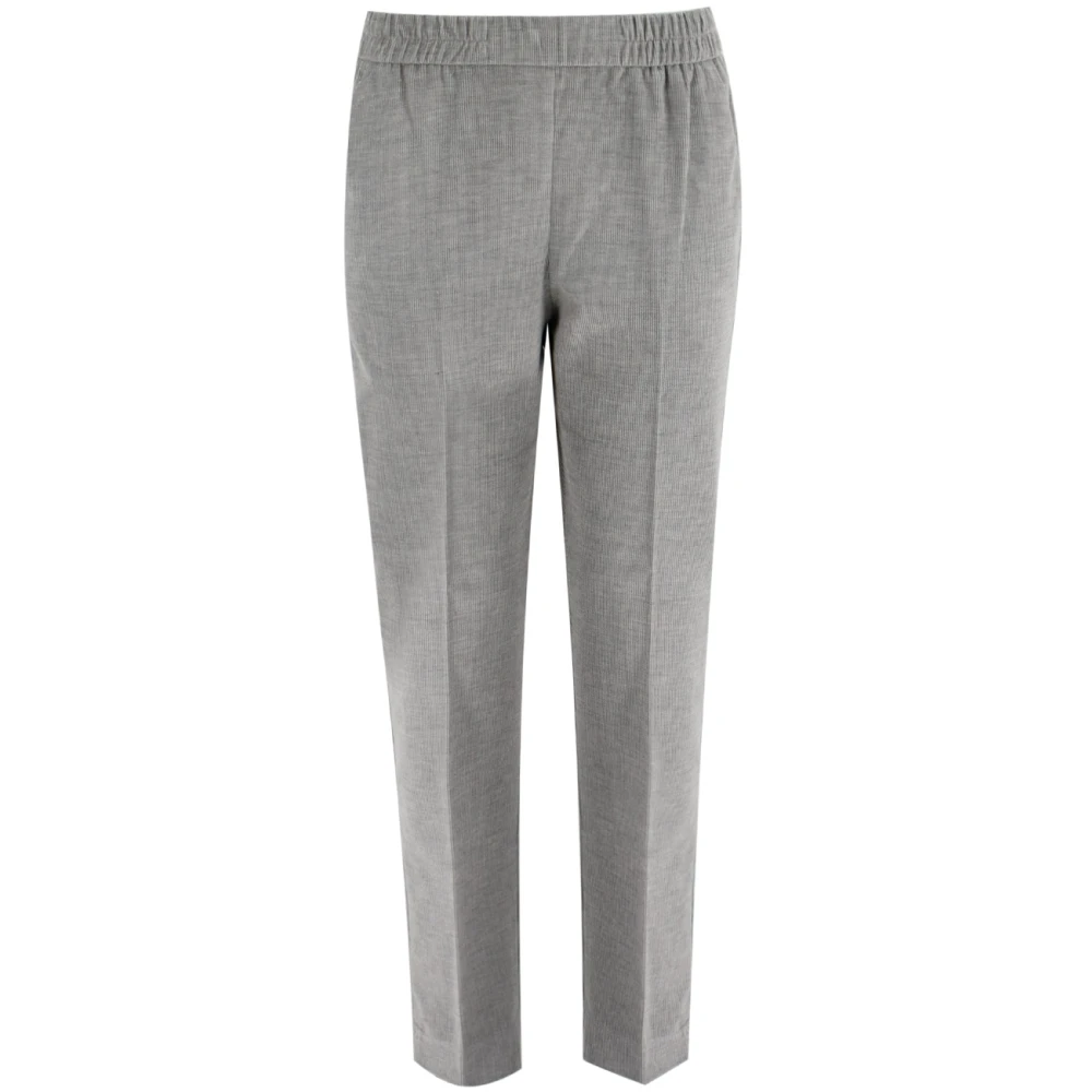 Le Tricot Perugia Klassieke elastische taille sigarettenbroek Gray Dames