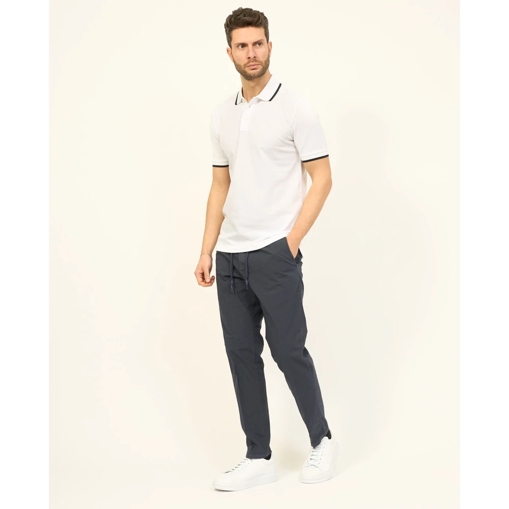 Boss Witte Gestreepte Polo Parlay White Heren
