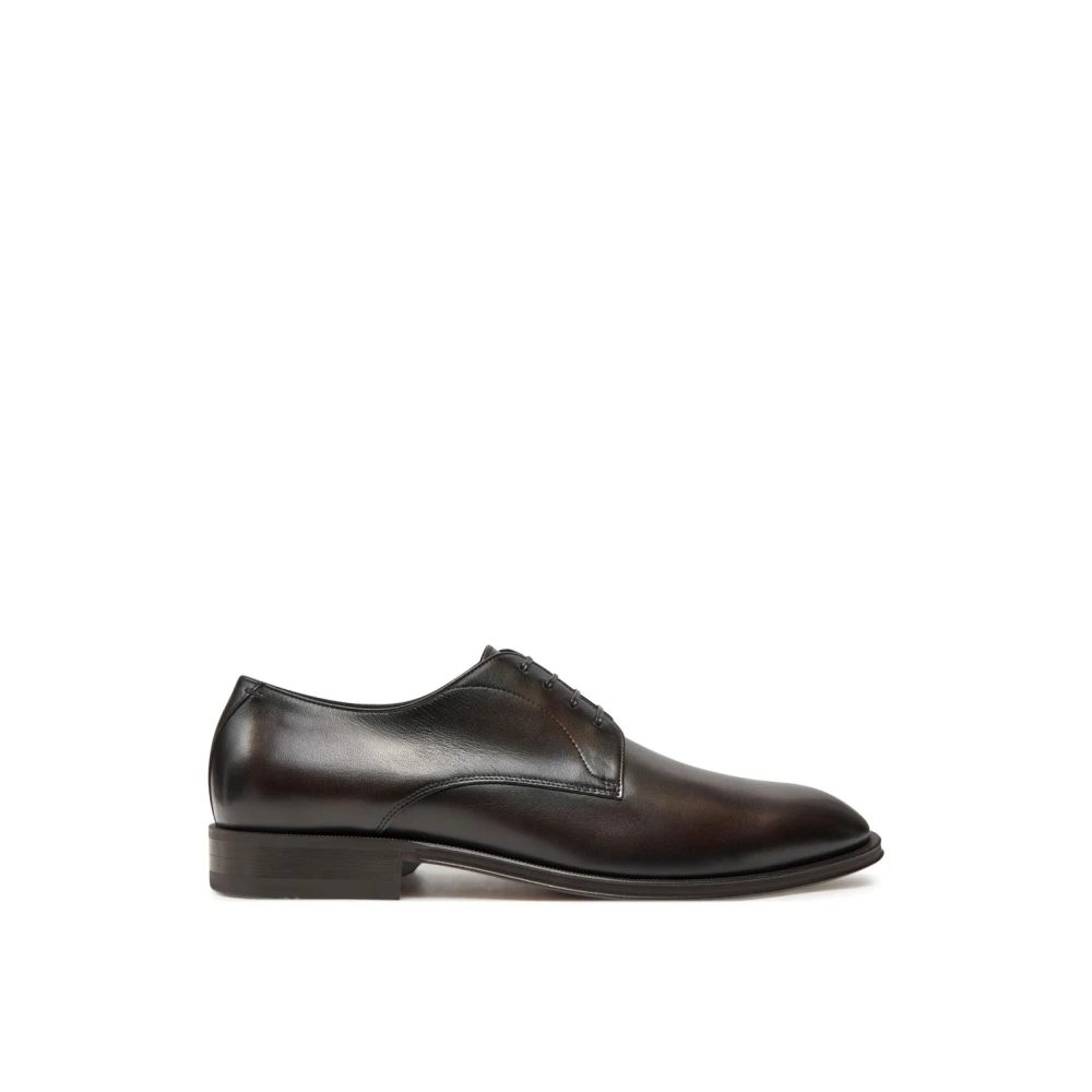 Hugo Men's Brown Dress Shoes, 8 Uk, Derrek Lace-Up Derby Shoes