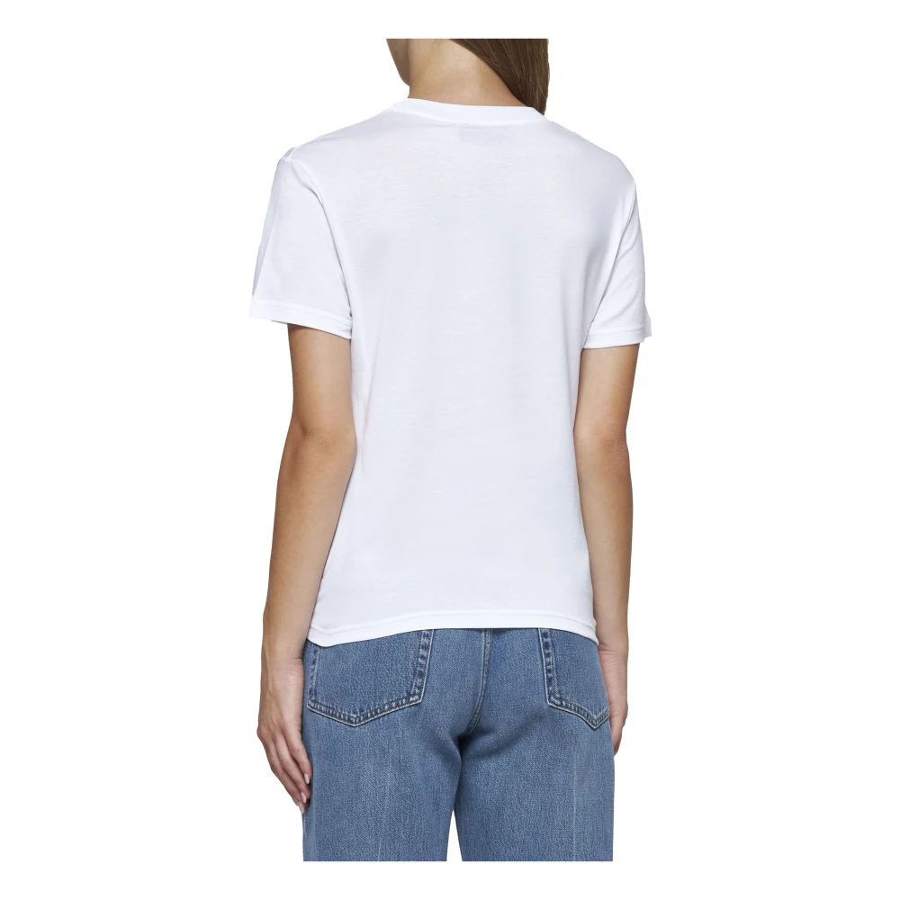 Gucci Katoenen T-shirt met rood en roze logo White Dames