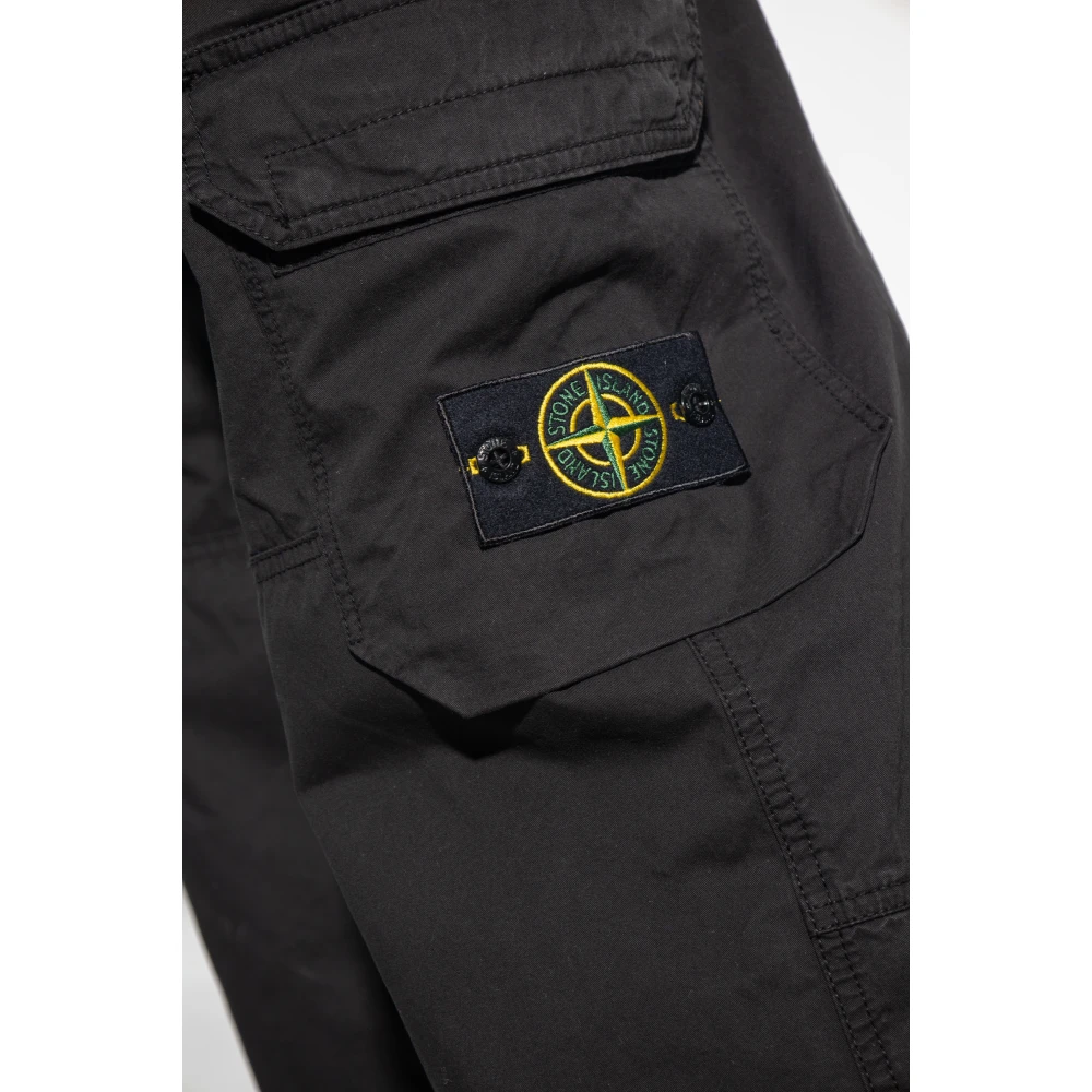 Stone Island Broek met logo Black Heren