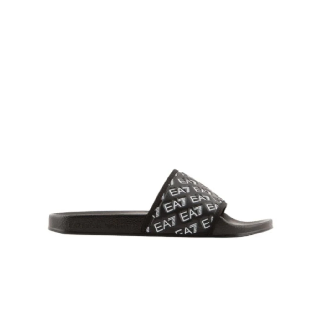 Emporio Armani Ea7 Mannelijk Zwart Schoenen Heren, 46 Eu, E Flip Flops & Slippers Voor Mannen