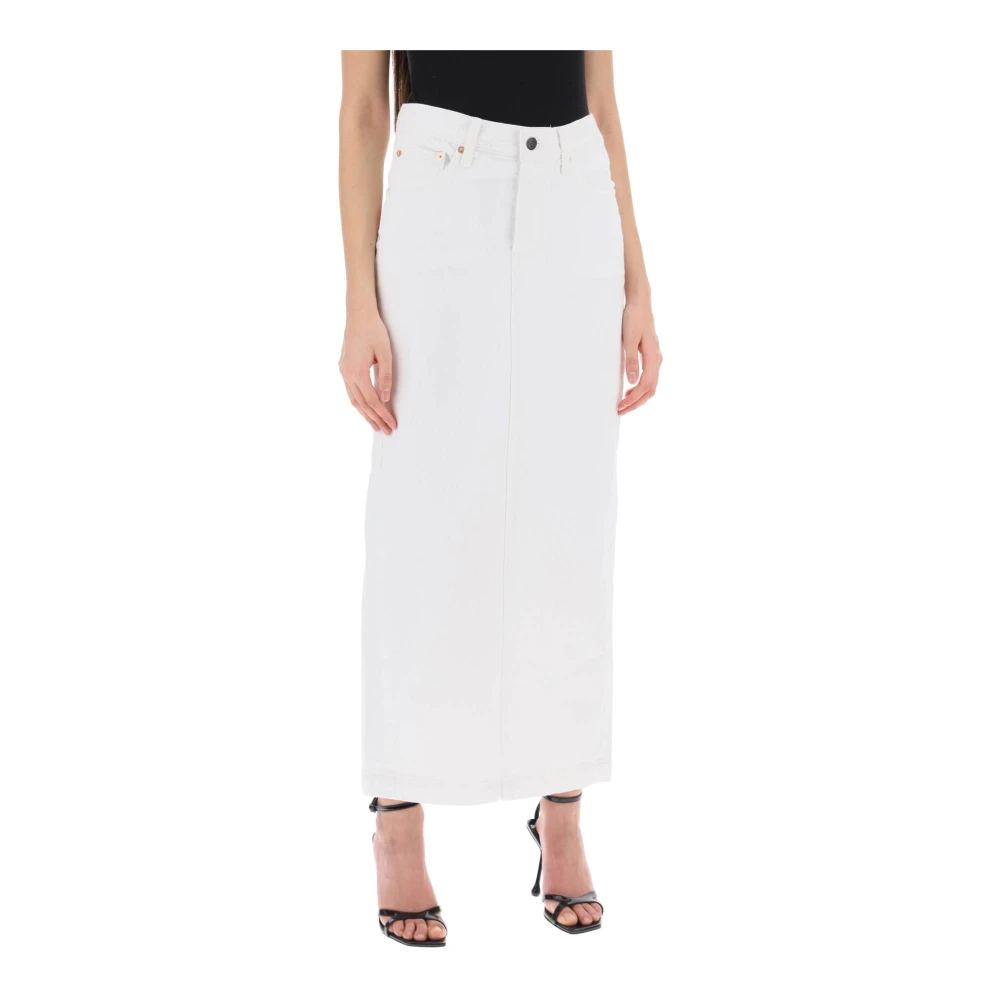 Wardrobe.nyc Denim Column Rok met Vijf Zakken White Dames