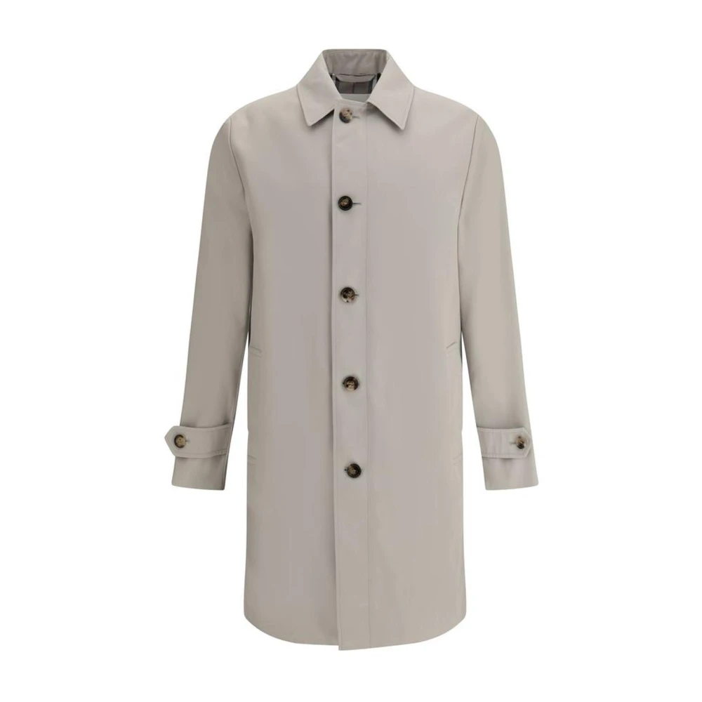 Burberry Klassieke Katoenen Jas met Ruitvoering Gray Heren