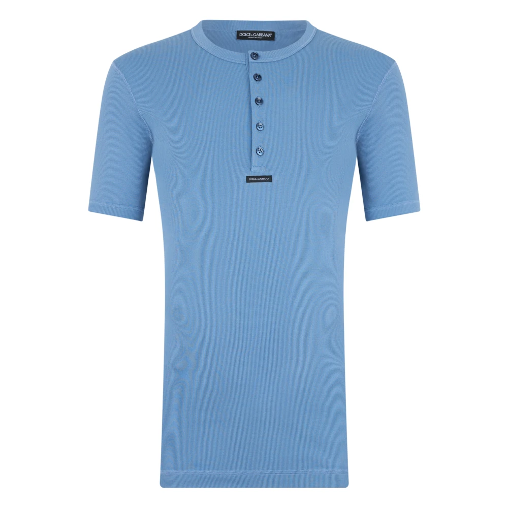 Dolce & Gabbana Men's Blue T-Shirts, 2XL, Serafino T-Shirt