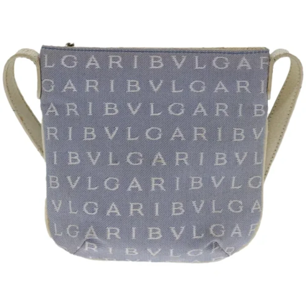 Bvlgari Vintage Pre-owned Canvas shoulder-bags Blue Dames
