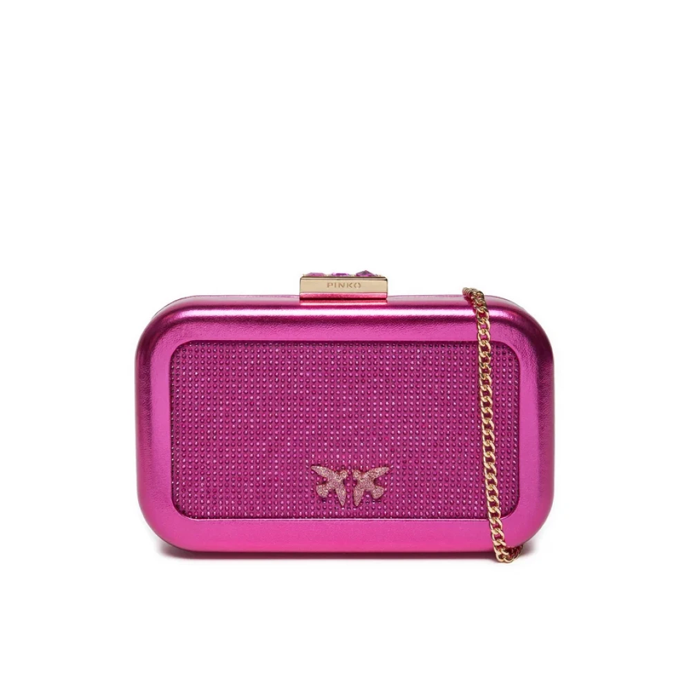 Pinko Metallic Clutch met Zirkonia Details Pink Dames