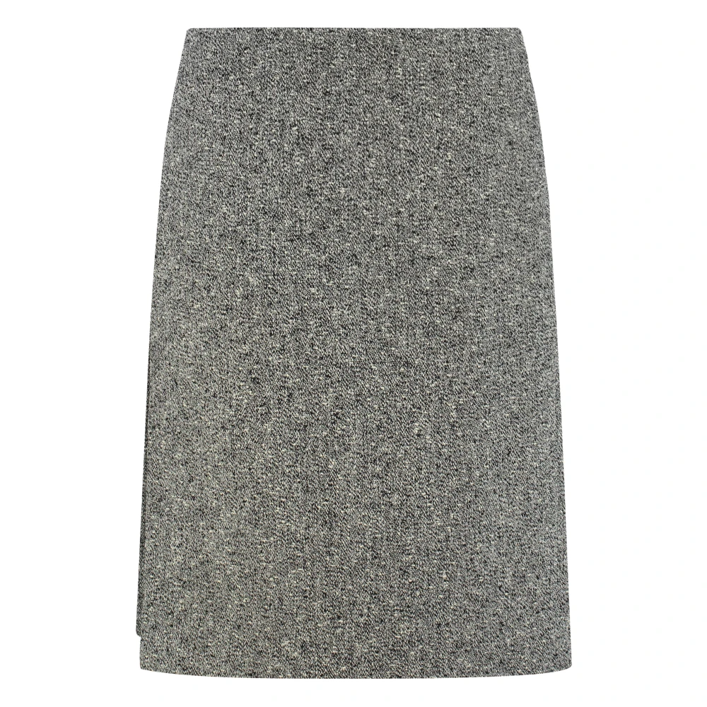 Gucci Women's Gray Short Skirts, S, Gonna Mouliné In Wool And Cotton