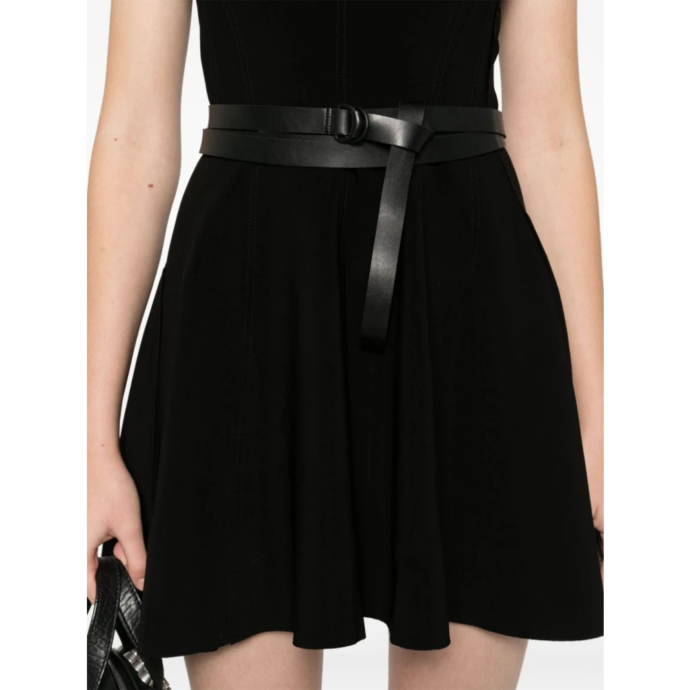 Norma Kamali Zwarte V-hals Mouwloze Jurk Black Dames