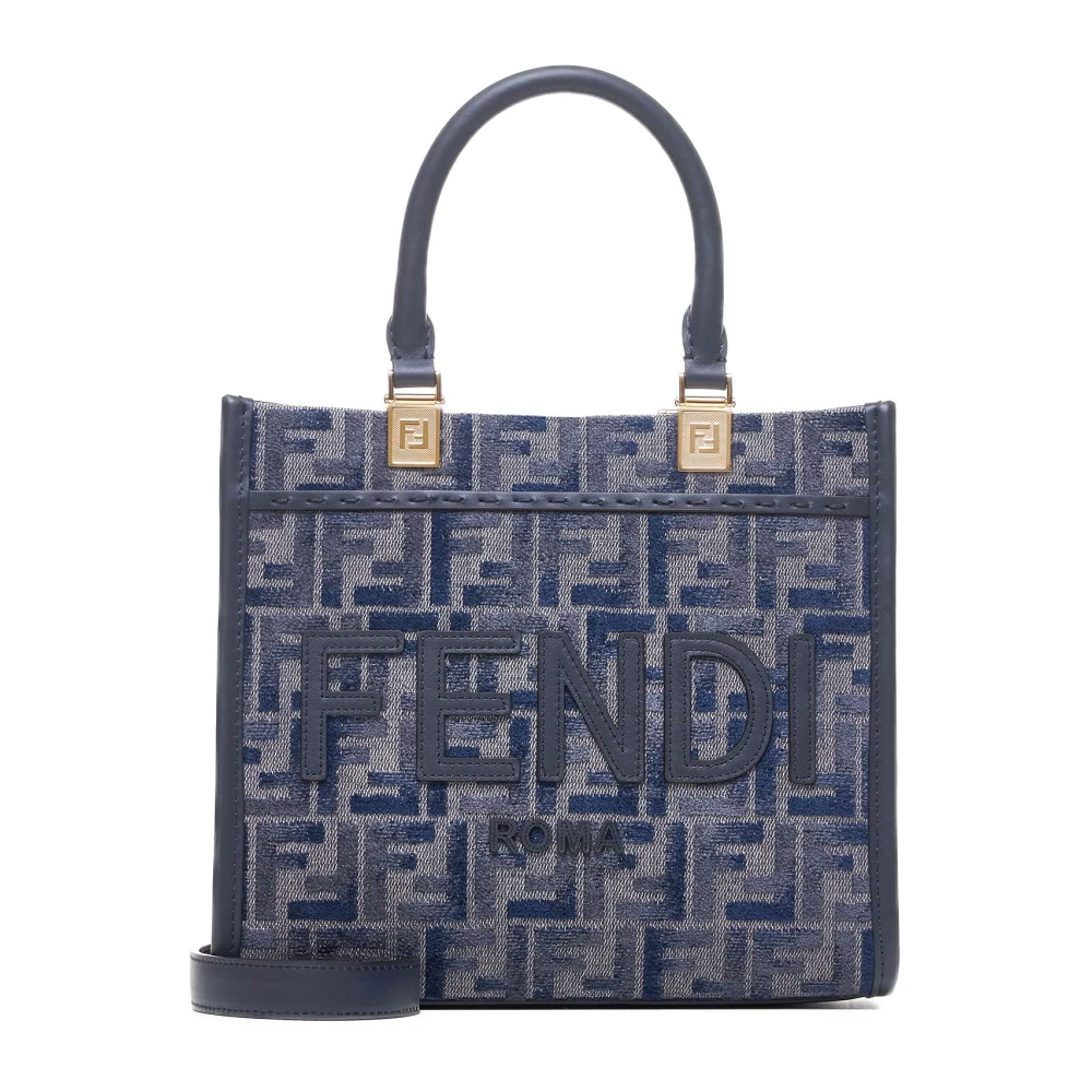 Fendi Suède en Shearling Jas Blue Dames