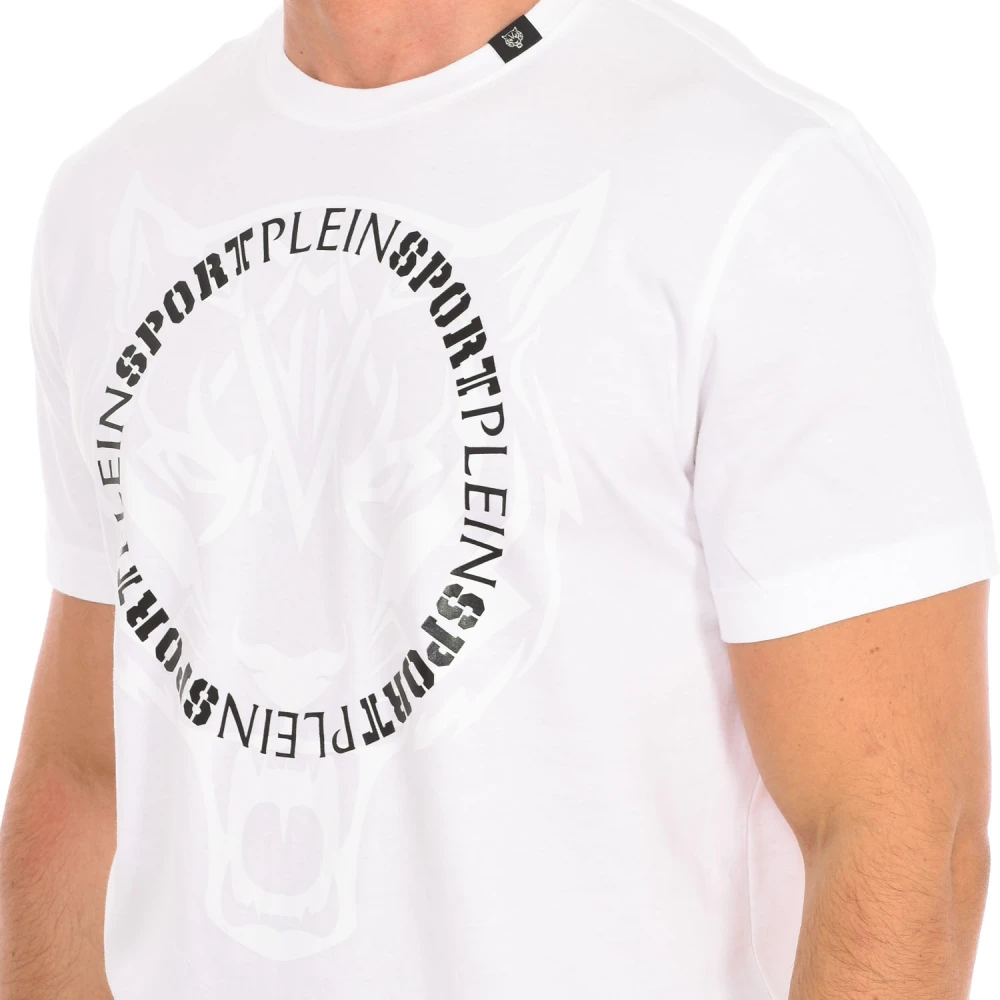 Plein Sport Korte Mouw T-shirt met Merkprint White Heren