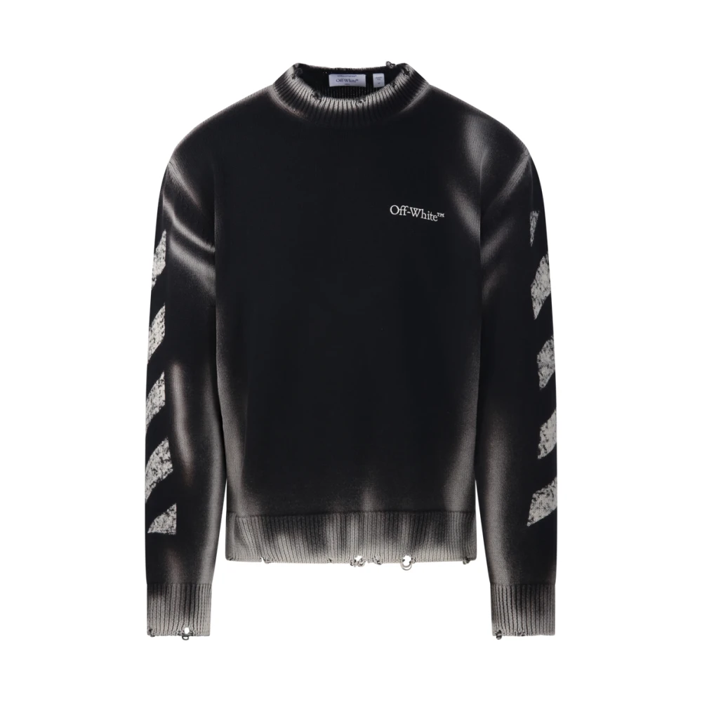 Off White Multicolor Diag Corrosion Crewneck Jumper - Male - Round-Neck Knitwear - M - Knitwear