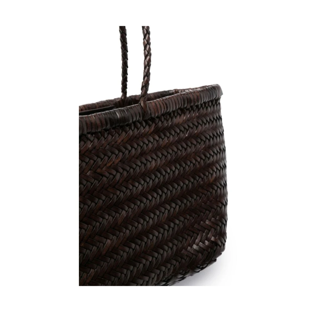Dragon Diffusion Bruin Leren Geweven Tote Tas Brown Dames