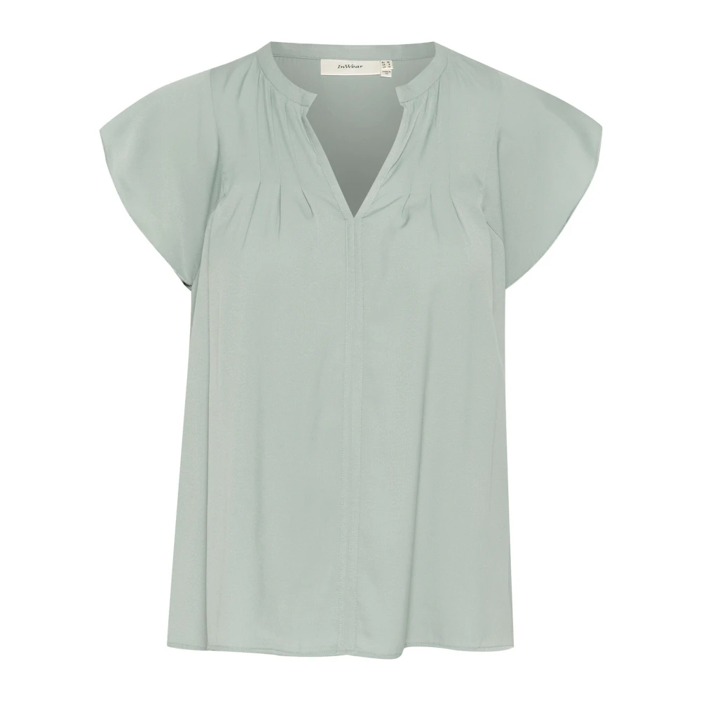 InWear Woestijn Groene Top met V-Hals Green Dames