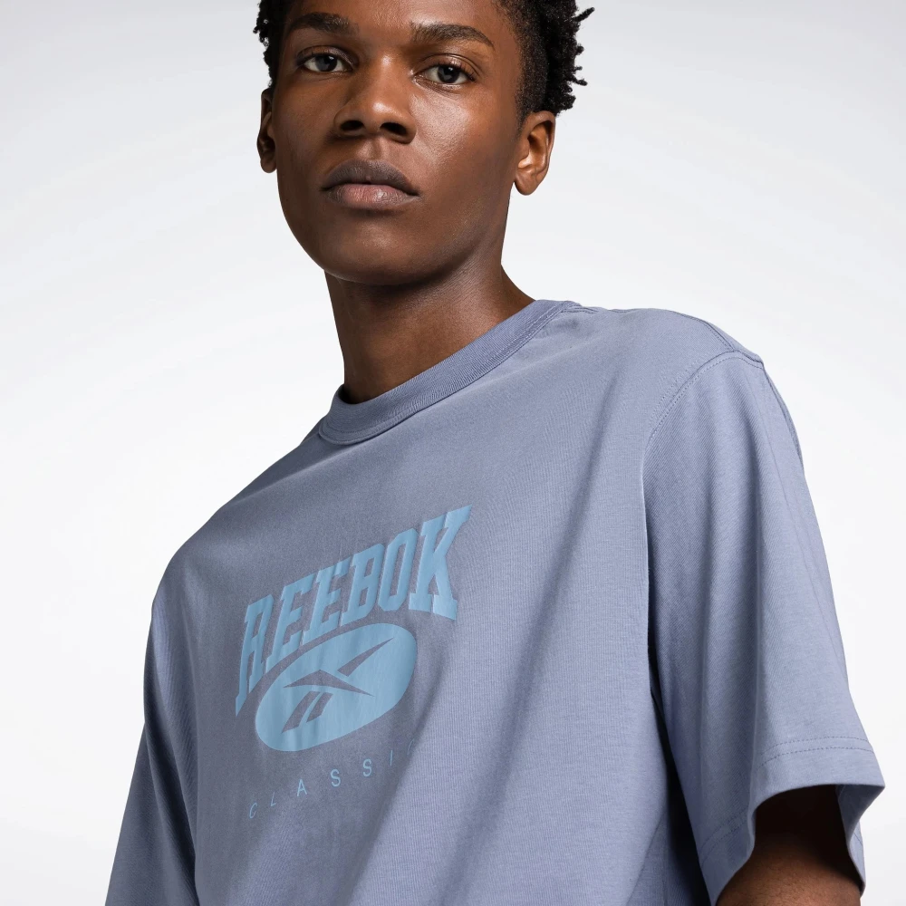 Reebok Grote Logo T-shirt Purple Heren