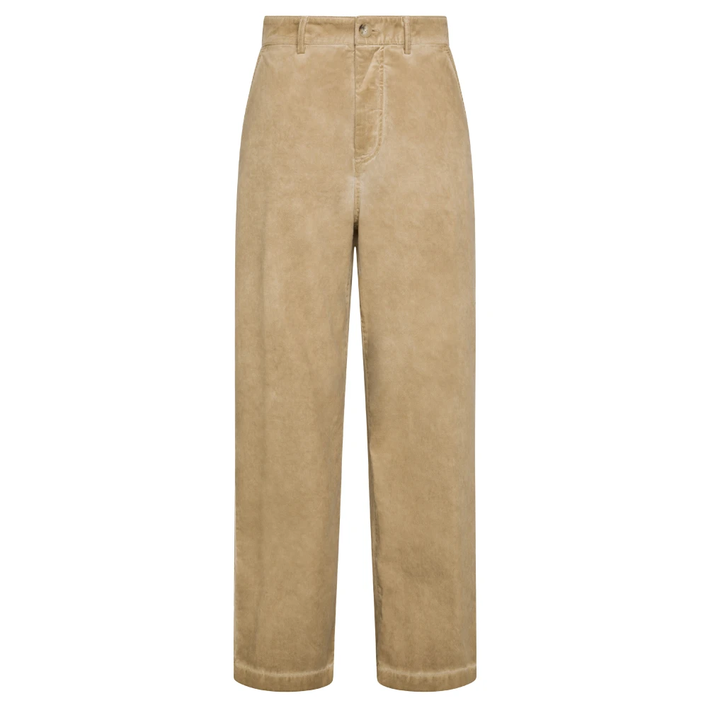 Momoni Zandkleurige Broek Beige Dames