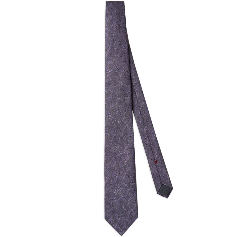 BRUNELLO CUCINELLI Lavendel Paisley Zijden Zelfstrikker Purple Heren