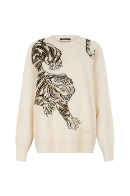 Ulltröja med Tigermotiv