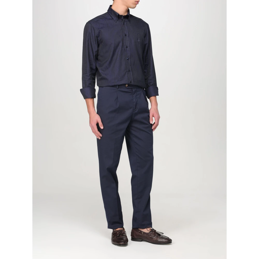 ETRO Roma Logo Shirt Blue Heren