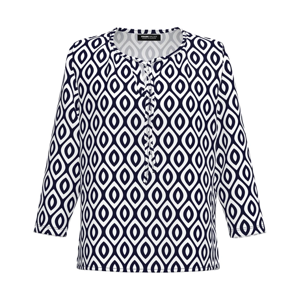 Frank Walder Lange Mouw Blouse Shirt Blue Dames
