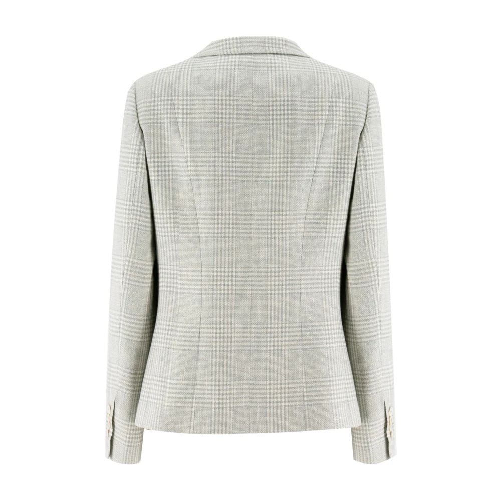Kiton Zijden blend enkelborst jasje Blue Dames