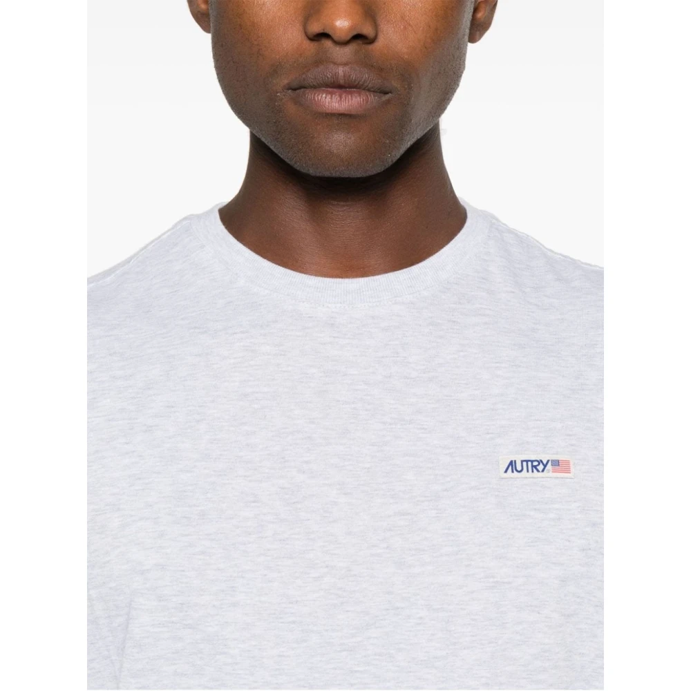 Autry Klassiek Katoenen T-shirt voor Mannen Gray Heren