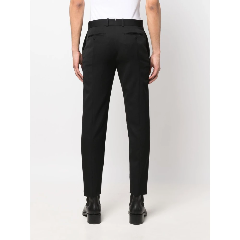 alexander mcqueen Zwarte zijden paneel op maat gemaakte broek Black Heren
