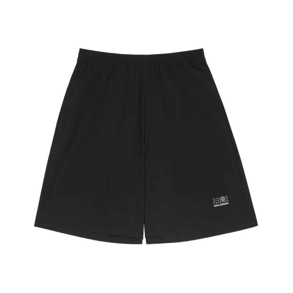 Mm6 Maison Margiela Herren Schwarz Elastische Bund Lange Shorts