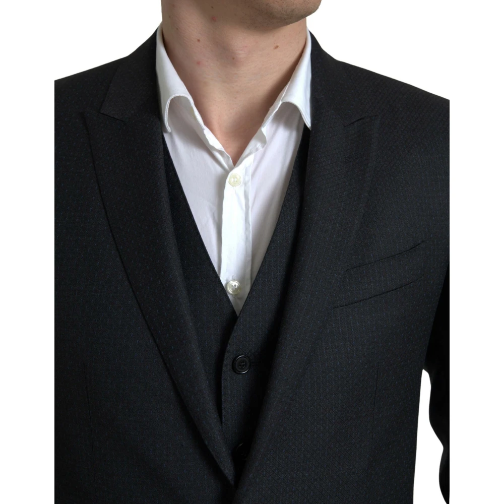 Dolce & Gabbana Elegant zwart Martini Slim Fit Pak Black Heren