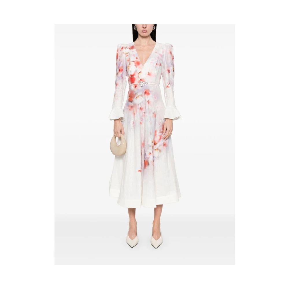 Zimmermann Witte Jurk met Ritszakken Multicolor Dames