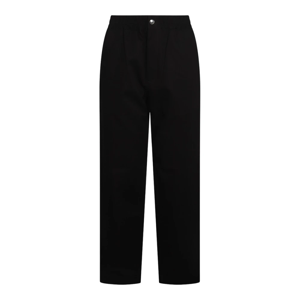 Maison Kitsuné Zwarte Katoenen Broek Regular Fit Black Heren