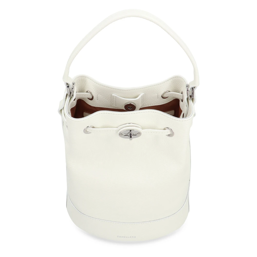 Zanellato Leren Bucket Bag met Top Handvat White Dames