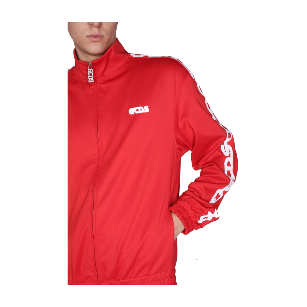 Gcds Ritssluiting Voorzijde Logo Sweatshirt Red Heren