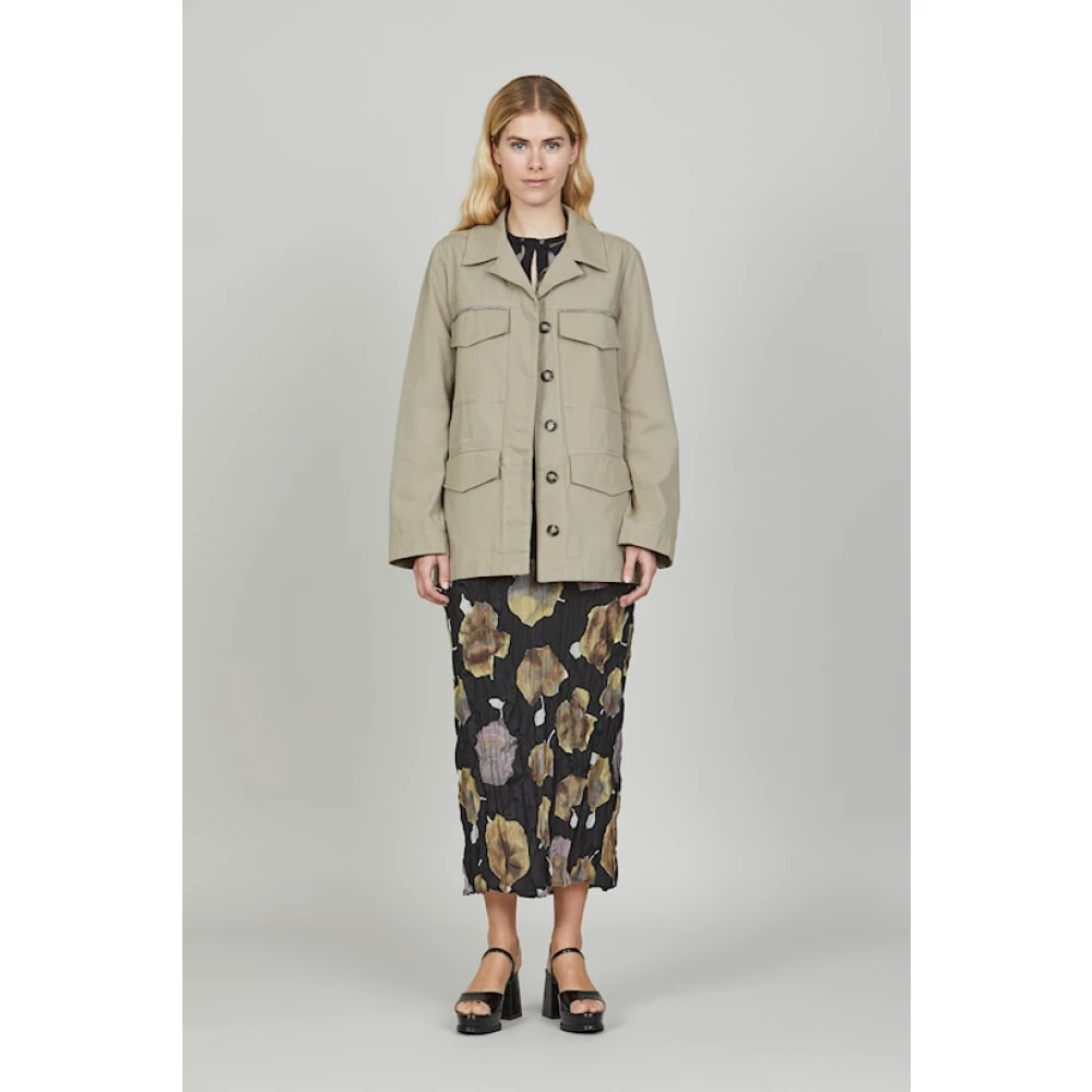 Heartmade Italiaanse Twill Korte Jas Beige Dames