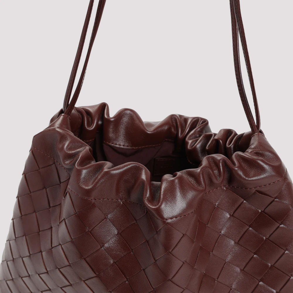 Bottega Veneta Zwarte Kalfsleren Trekkoordzak Black Dames
