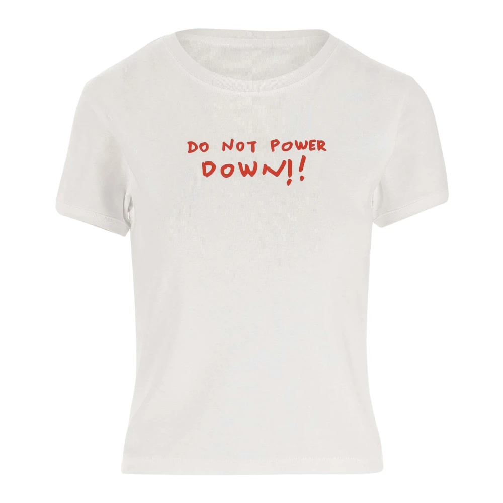 Coperni Katoenen T-shirt Ronde Hals Logo Print White Dames