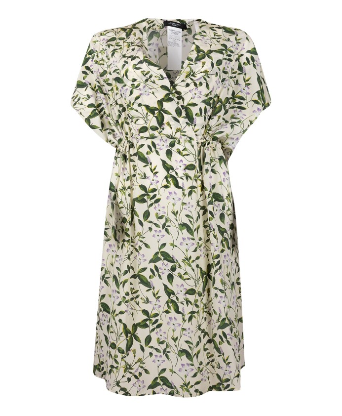 robe-longue-en-soie-imprimee-verte