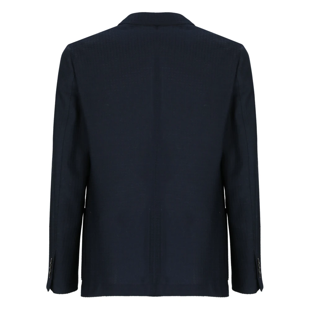 Lardini Blauw Dubbel Breasted Katoenen Jas Blue Heren