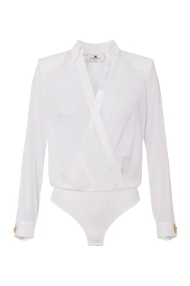 Georgette Skjorta med Draperad Framsida