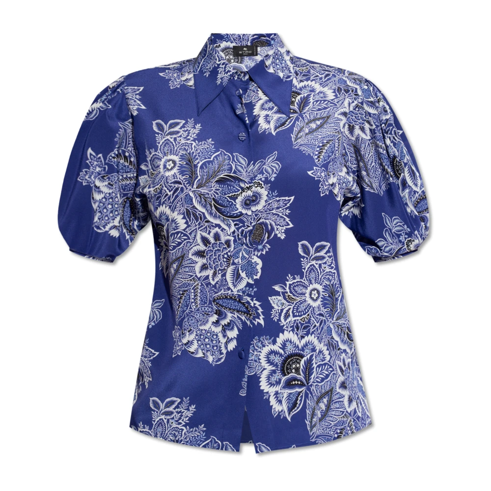 ETRO Shirt met korte mouwen Blue Dames