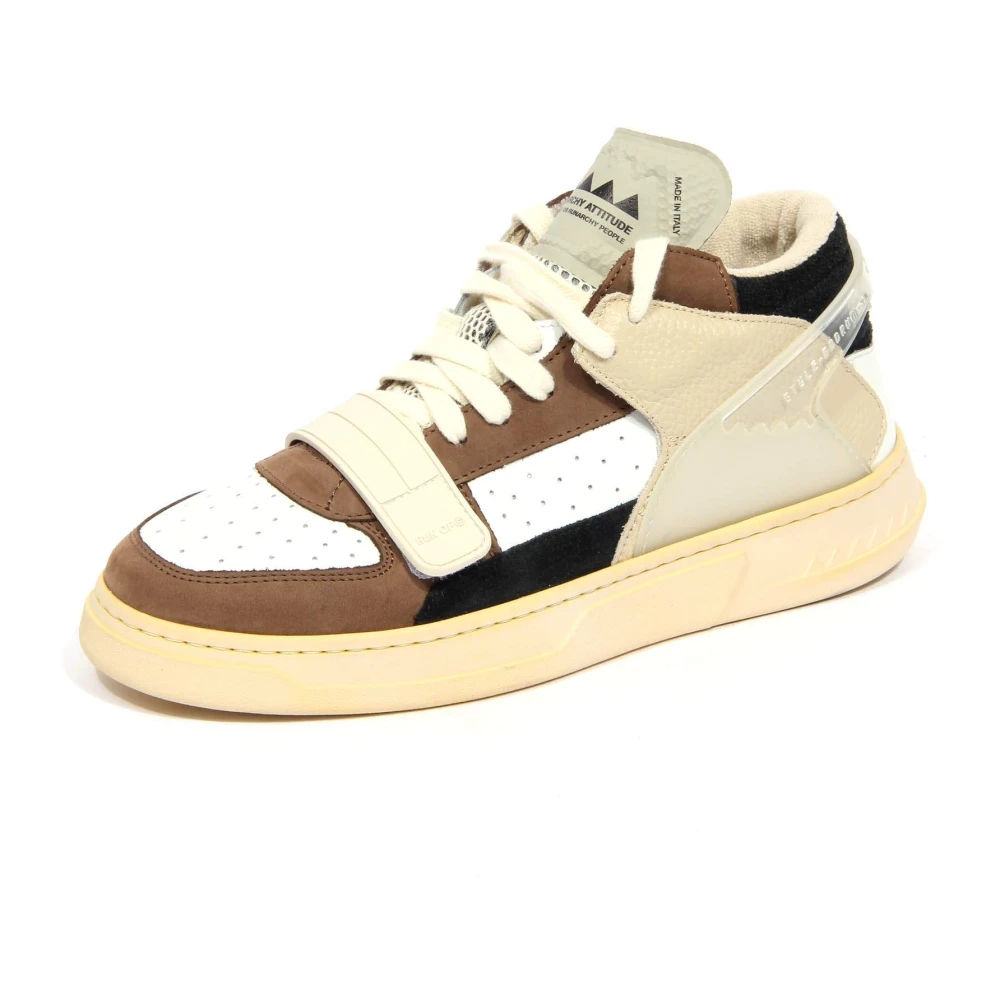 Run Of Men's Multicolor Sneakers, 8 Uk, Vintage Effect Shoes Errant Mid Model