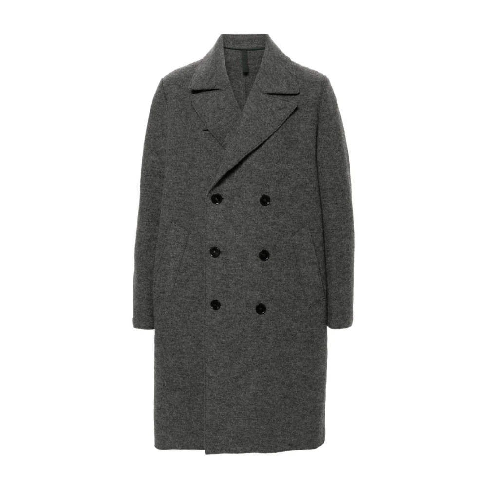 Harris Wharf London Antraciet Wol Lange Jas Gray Heren