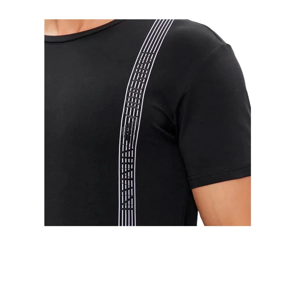 Emporio Armani Slim Fit Logo T-Shirt Zwart Black Heren