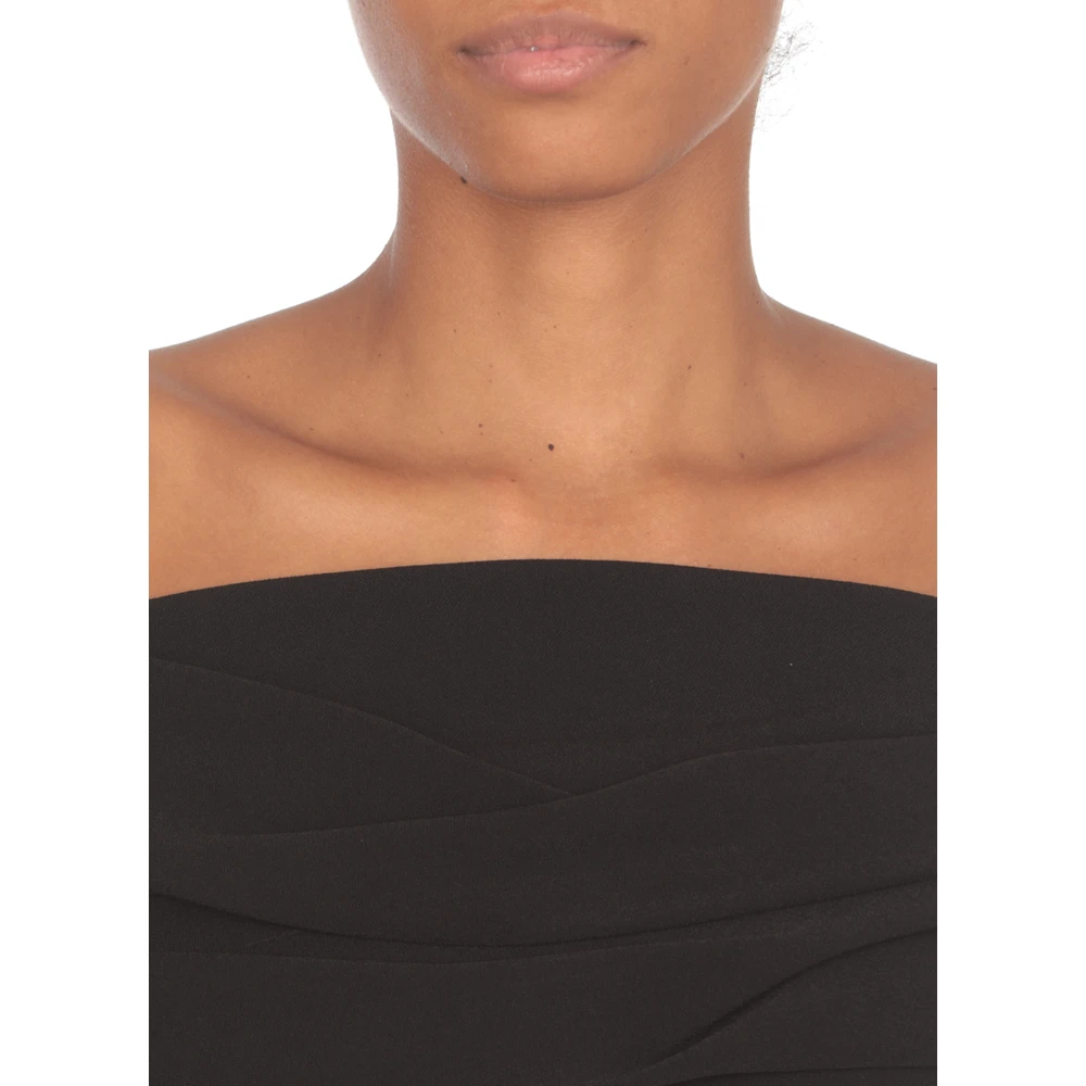 Solace London Zwarte Mouwloze Jurk Rechte Hals Achterrits Black Dames