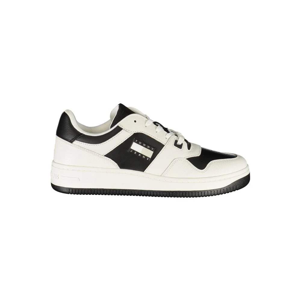 Tommy Hilfiger Men's White Sneakers, 9 Uk, Leather Sports Trainers